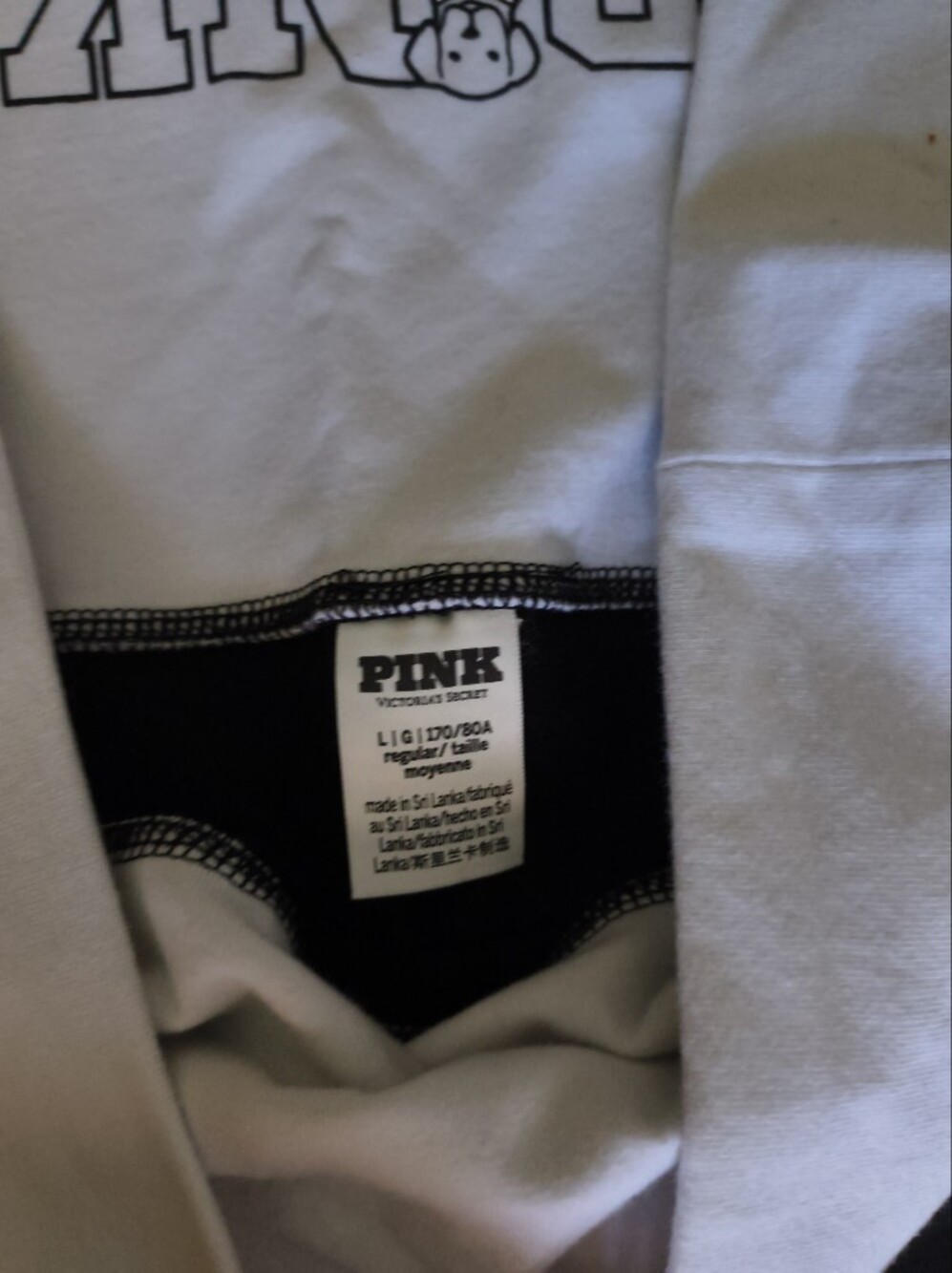 VS PINK fold Over Leggings Limited-Edition Spring Break Midnight Size L NWoT - Picture 3 of 7